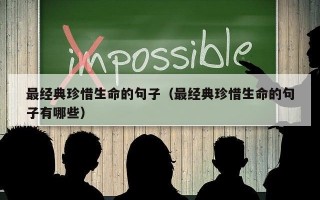 最经典珍惜生命的句子（最经典珍惜生命的句子有哪些）
