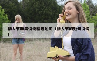 情人节唯美说说精选短句（情人节的短句说说）