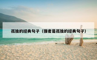 孤独的经典句子（强者是孤独的经典句子）