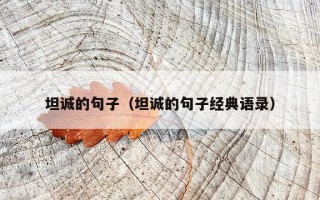 坦诚的句子（坦诚的句子经典语录）