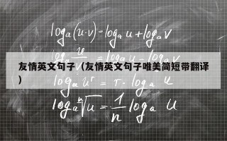 友情英文句子（友情英文句子唯美简短带翻译）