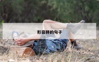 形容胖的句子 形容胖的句子