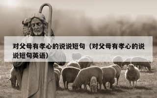 对父母有孝心的说说短句（对父母有孝心的说说短句英语）