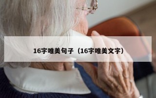 16字唯美句子（16字唯美文字）