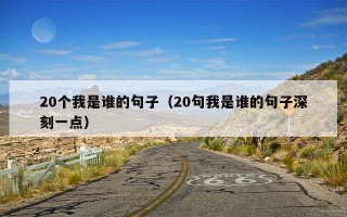 20个我是谁的句子（20句我是谁的句子深刻一点）
