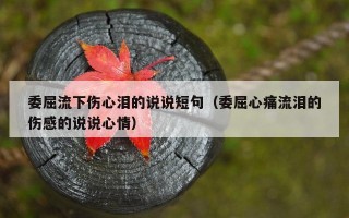 委屈流下伤心泪的说说短句（委屈心痛流泪的伤感的说说心情）