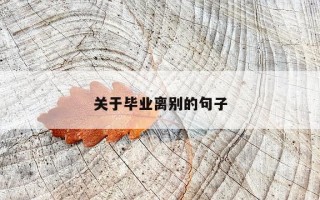 关于毕业离别的句子