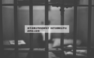 关于法律公平的经典句子（关于法律的公平公正的名人名言）