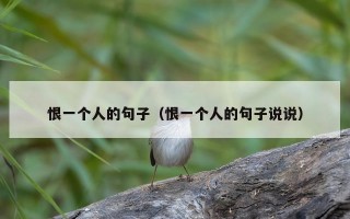 恨一个人的句子（恨一个人的句子说说）