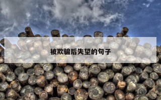被欺骗后失望的句子