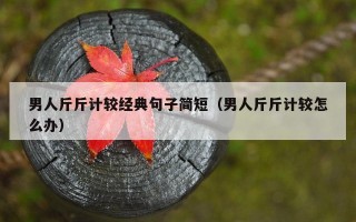 男人斤斤计较经典句子简短（男人斤斤计较怎么办）