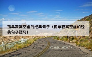 孤单寂寞空虚的经典句子（孤单寂寞空虚的经典句子短句）