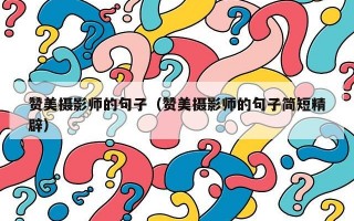 赞美摄影师的句子（赞美摄影师的句子简短精辟）