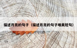 描述月亮的句子（描述月亮的句子唯美短句）