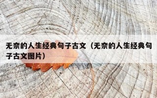 无奈的人生经典句子古文（无奈的人生经典句子古文图片）