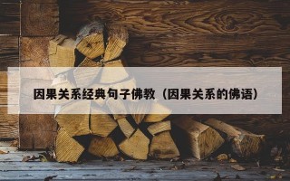 因果关系经典句子佛教（因果关系的佛语）