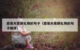 感谢大哥刷礼物的句子（感谢大哥刷礼物的句子陪伴）