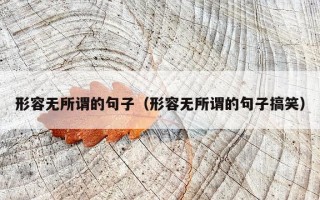 形容无所谓的句子（形容无所谓的句子搞笑）