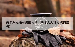 两个人无话可说的句子（两个人无话可说的短句）
