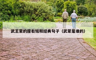 武王蒙的座右铭和经典句子（武蒙是谁的）
