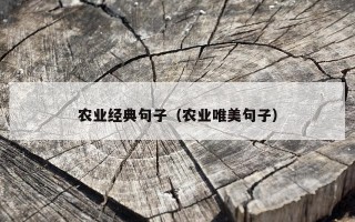 农业经典句子（农业唯美句子）