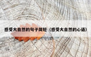 感受大自然的句子简短（感受大自然的心语）