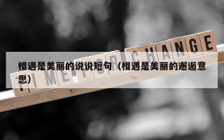 相遇是美丽的说说短句（相遇是美丽的邂逅意思）