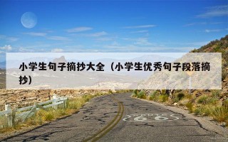 小学生句子摘抄大全（小学生优秀句子段落摘抄）