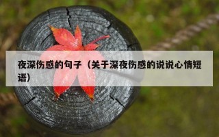 夜深伤感的句子（关于深夜伤感的说说心情短语）
