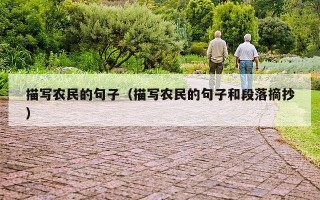 描写农民的句子（描写农民的句子和段落摘抄）
