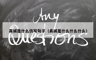 真诚是什么仿写句子（真诚是什么什么什么）