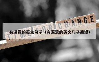 有深意的英文句子（有深意的英文句子简短）