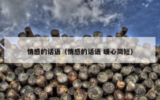情感的话语（情感的话语 暖心简短）