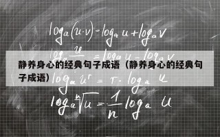 静养身心的经典句子成语（静养身心的经典句子成语）