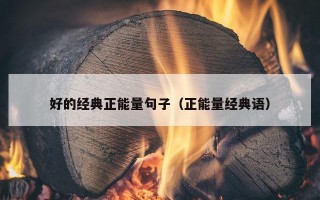 好的经典正能量句子（正能量经典语）