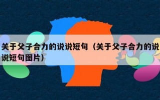 关于父子合力的说说短句（关于父子合力的说说短句图片）