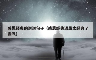 感恩经典的说说句子（感恩经典语录太经典了霸气）