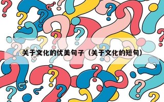 关于文化的优美句子（关于文化的短句）
