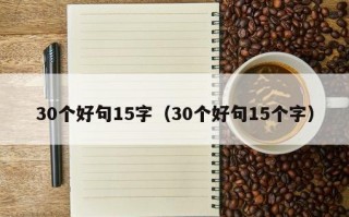 30个好句15字（30个好句15个字）
