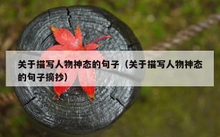 关于描写人物神态的句子（关于描写人物神态的句子摘抄）