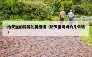 给天堂的妈妈的祝福语（给天堂妈妈的几句话）