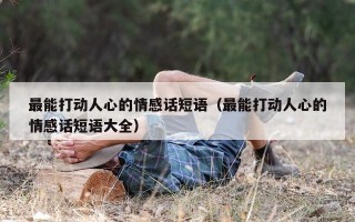 最能打动人心的情感话短语（最能打动人心的情感话短语大全）