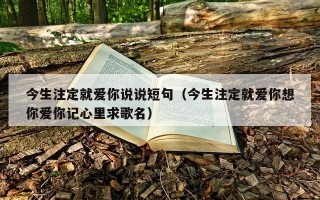 今生注定就爱你说说短句（今生注定就爱你想你爱你记心里求歌名）