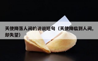 天使降落人间的说说短句（天使降临到人间,却失望）