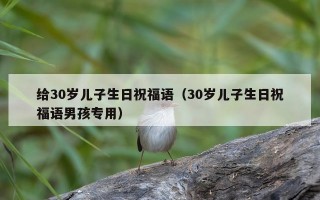 给30岁儿子生日祝福语（30岁儿子生日祝福语男孩专用）