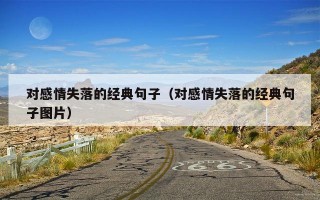 对感情失落的经典句子（对感情失落的经典句子图片）