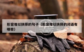 形容难以抉择的句子（形容难以抉择的词语有哪些）