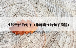 推卸责任的句子（推卸责任的句子简短）