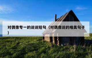 对偶像专一的说说短句（对偶像说的唯美句子）
