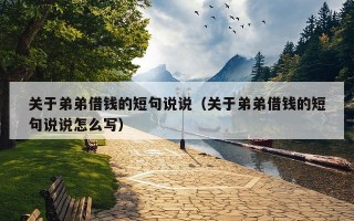 关于弟弟借钱的短句说说（关于弟弟借钱的短句说说怎么写）